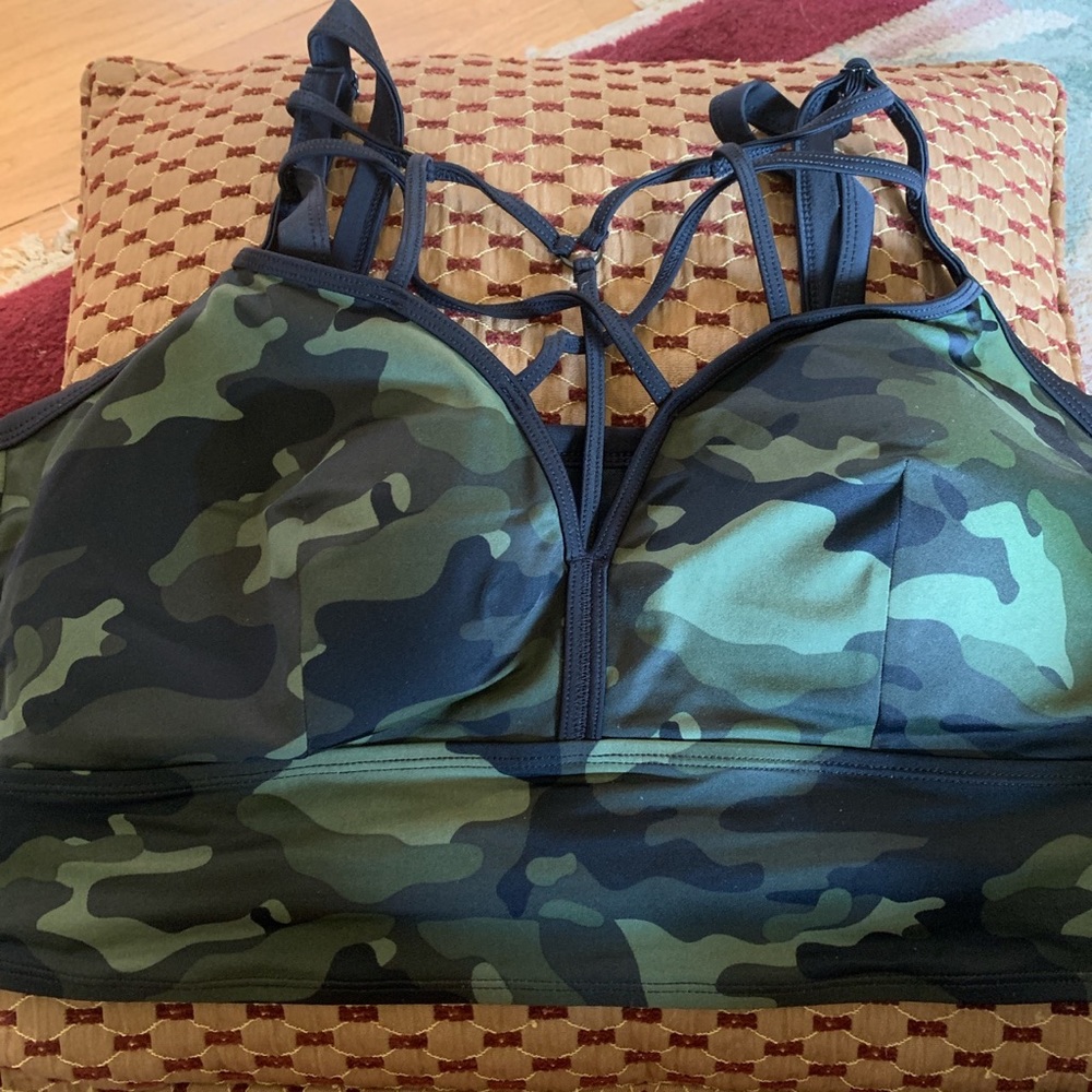 Torrid Camo Lattice Swim Bikini Top